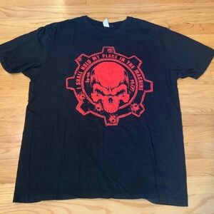 Gears Of War 4 I Shall Hold My Place In The Machine T-Shirt Black/Red Size XL